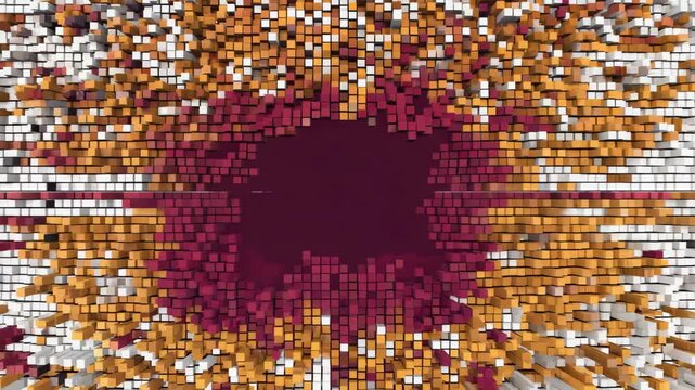 Dynamic Pixel Transition Showing Gradual Disintegration and Reassembly