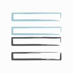 Obraz premium Conjunto de cuatro rectángulos dibujados a mano con pinceladas, marcos para texto sobre fondo blanco