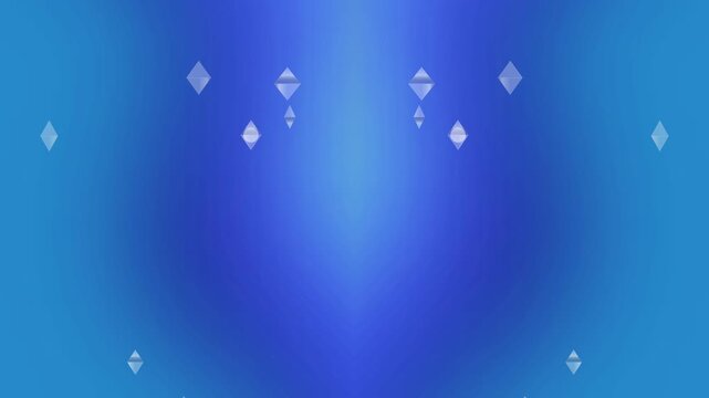 Blue Background with Falling Diamond Shapes.