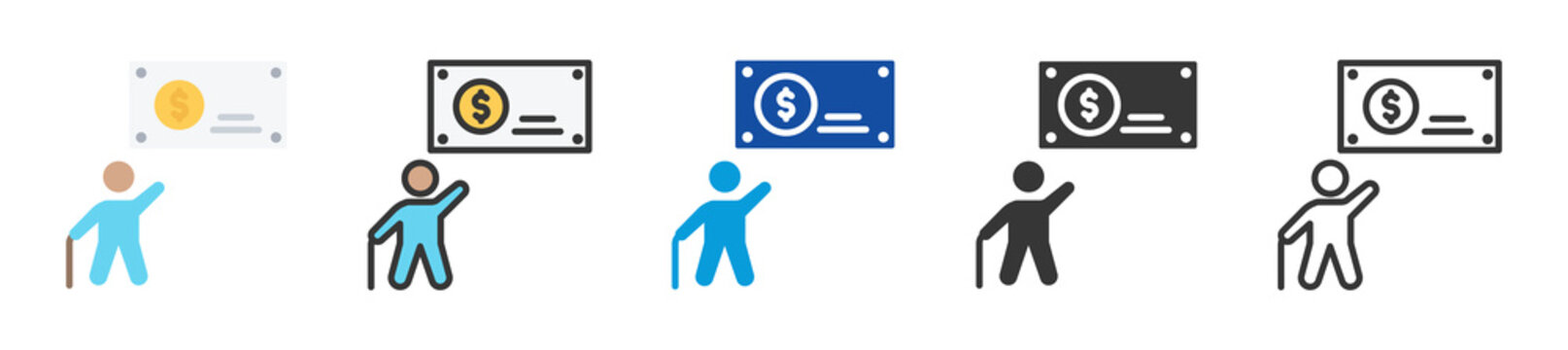 retirement plan icon set multi style various collection