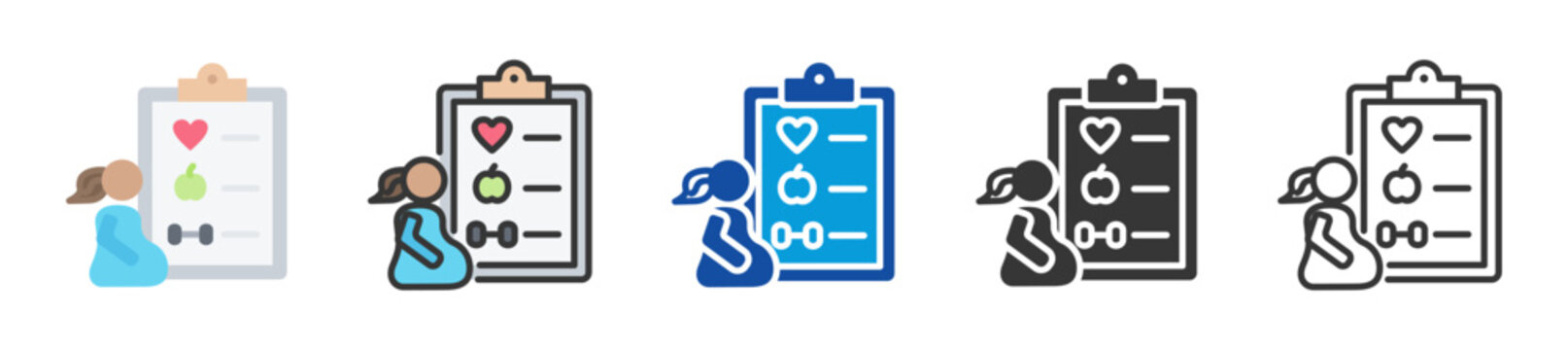 maternity wellness program icon set multi style various collection