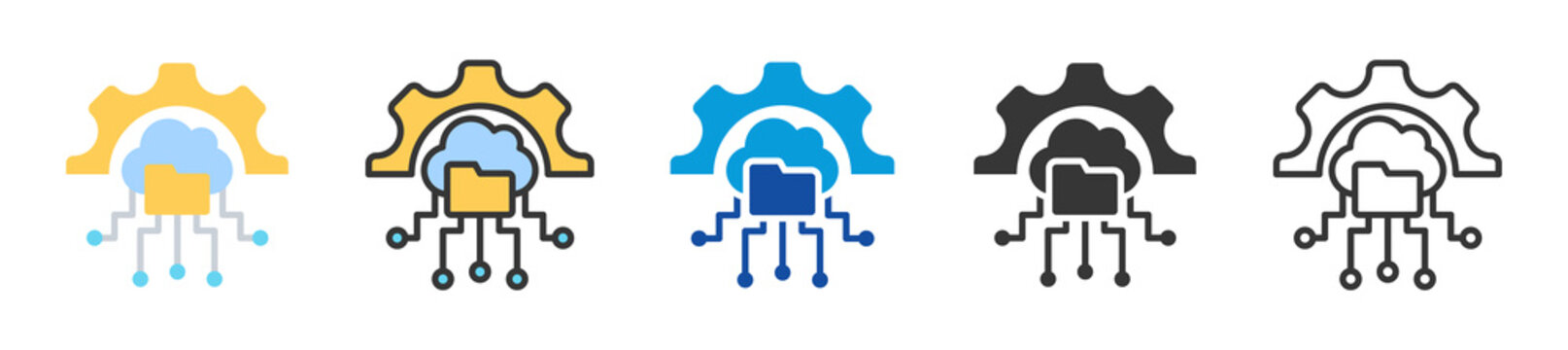 itil process icon set multi style various collection