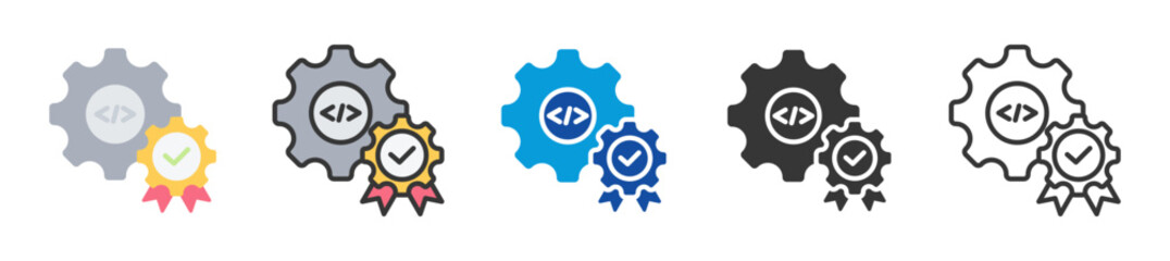 Obraz premium quality management icon set multi style various collection