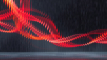 Vibrant red light trails on dark background with motion blur effect © SyedMughees