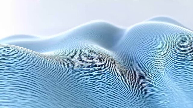 Digital blue and white fabric fiber abstract weaving background