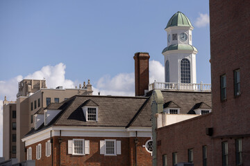 A historic buidling stands in the heart of downtown Lakeland, Florida, USA.