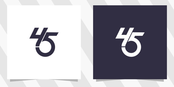 number 45 54 logo design