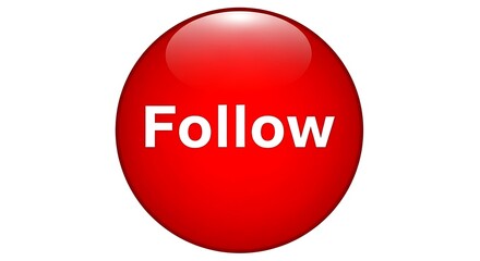 Red Glossy Follow Button for Social Media 1.
