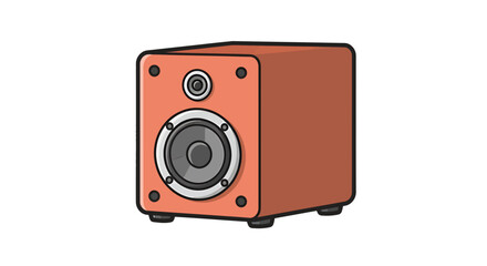 Obraz premium Speaker Vector Illustration, Flat Design, Audio Equipment for Music and Sound, Isolated on White