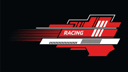 Dynamic racing speed graphic design with modern abstract lines and shapes for automotive sport branding and visual identity © Awais