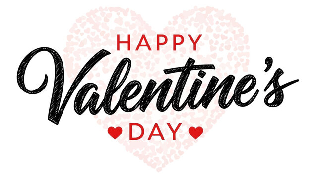 Happy Valentine's Day Greeting with Heart Background, a Romantic Celebration of Love and Affection