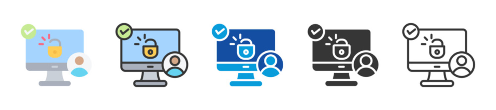 access control icon set multi style various collection