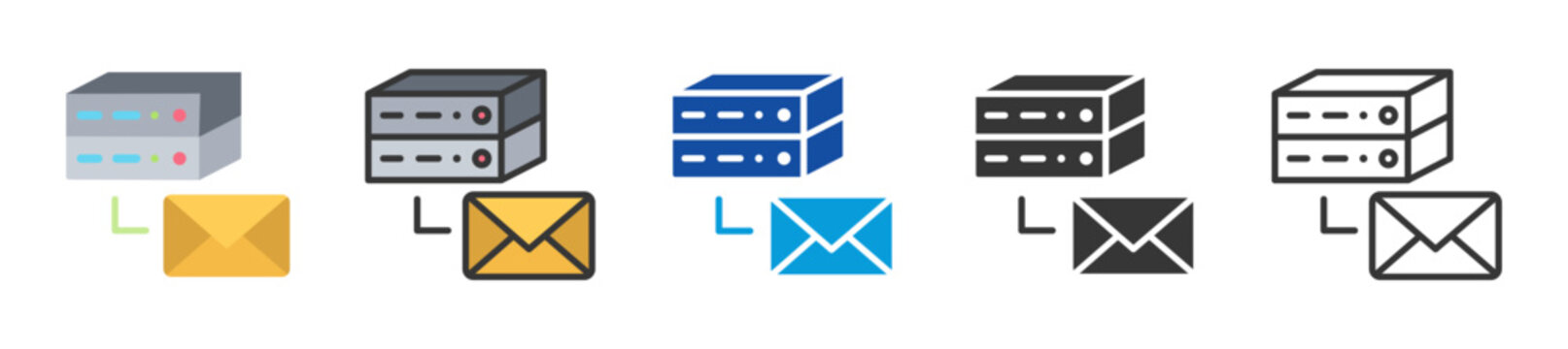 email hosting icon set multi style various collection