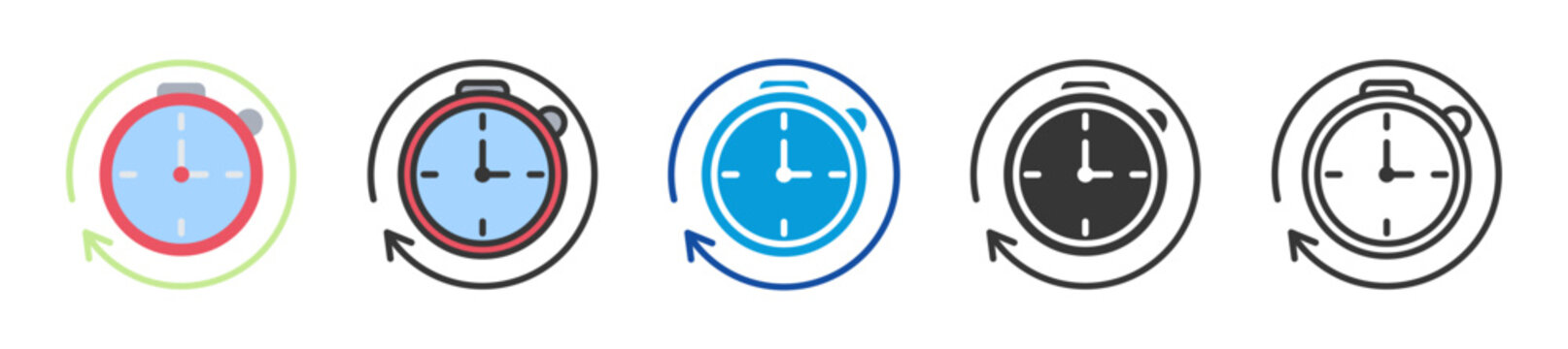 cron job icon set multi style various collection