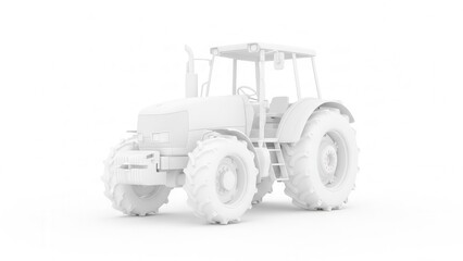 Naklejka premium Modern tractor in white color for design and agricultural concepts
