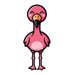 Pink Flamingo Cartoon Character Illustration.