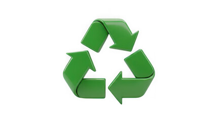 Obraz premium Shiny Green Recycling Symbol 3D Illustration Isolated on Transparent Background– Eco Friendly Sustainability Concept
