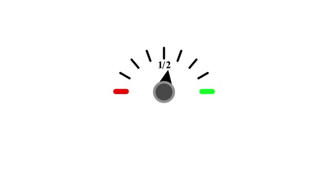 Speedometer Gauge Indicator Icon on white Background, Performance Meter Dashboard with Red and blue Level, Technology Measurement Illustration.