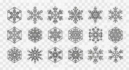 Collection of Various Snowflake Designs and Patterns. © wardani