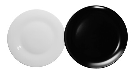 白い皿と黒い皿
