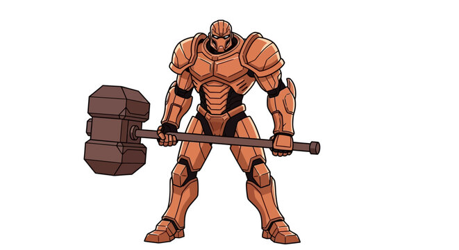 Robot Holding Large Hammer.