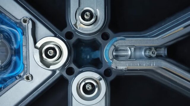 Industrial Cooling System Scene Showing Fluid Motion and Operational Pump Effects