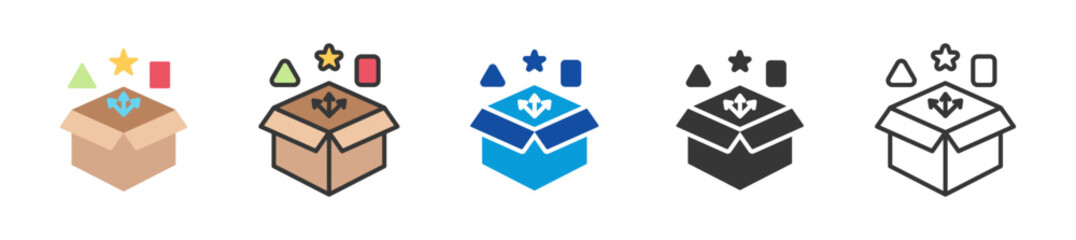 version icon set multi style various collection