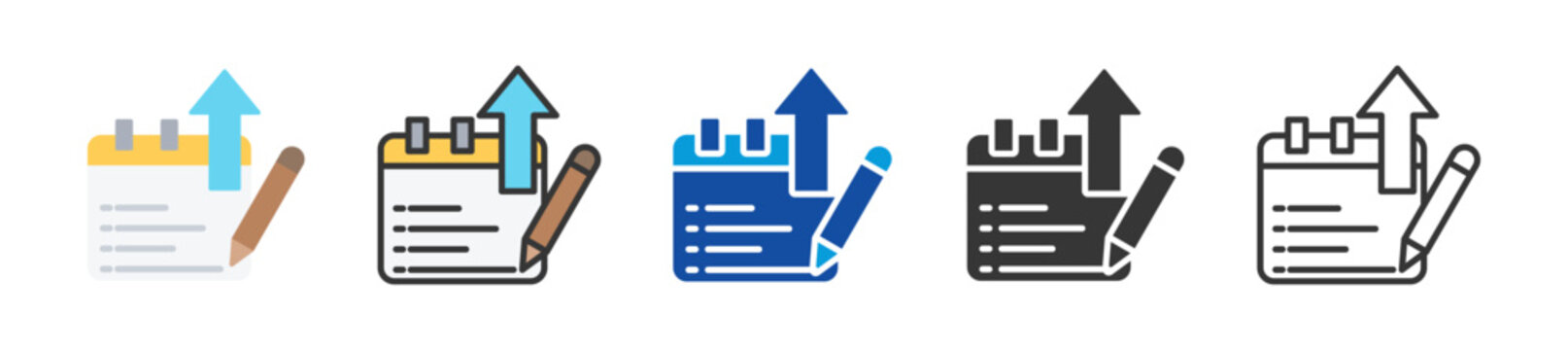 release notes icon set multi style various collection