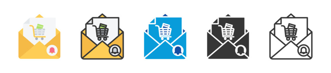 abandoned cart email icon set multi style various collection © Iconjam