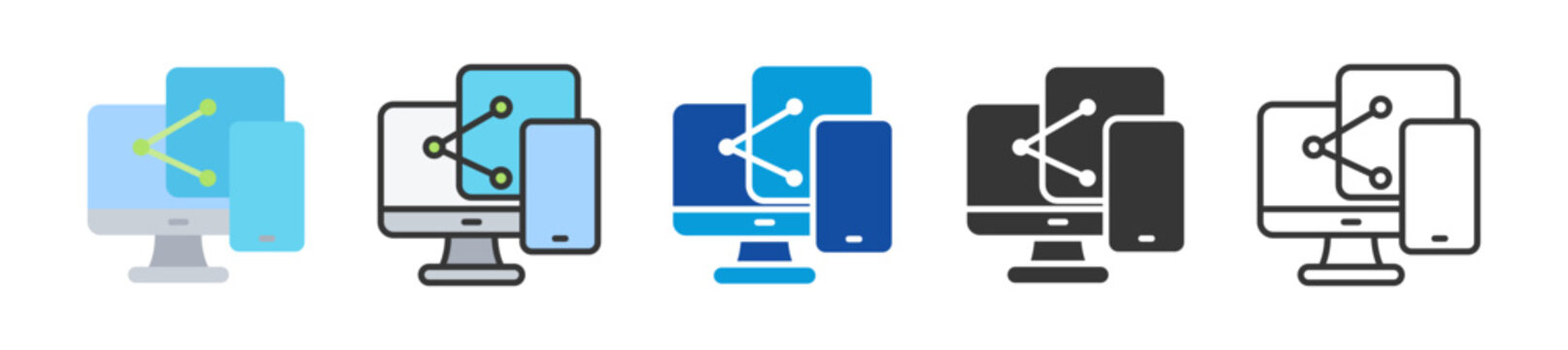 cross device tracking icon set multi style various collection