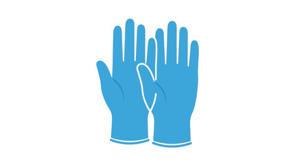 Obraz premium Blue Rubber Protective Gloves.