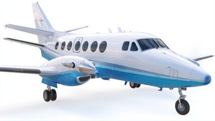 Naklejka premium Modern Turboprop Aircraft Isolated: A Clean, Detailed Image for Aviation and Transportation Projects