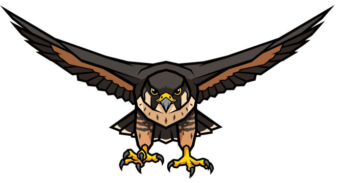 Cartoon Eagle Bird Flying.