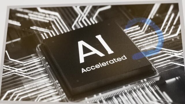 Smart Weapons Powered by Artificial Intelligence headline on turning newspaper - Digitally generated animation V01