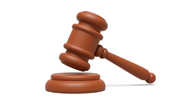 Judge Gavel on White Background.