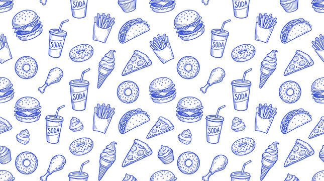 Fast Food Pattern Illustration