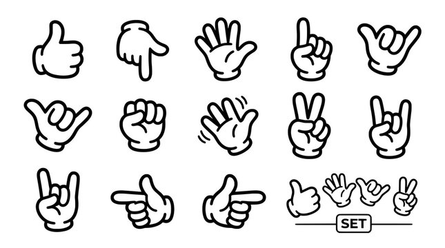Hand Gestures Icons Set