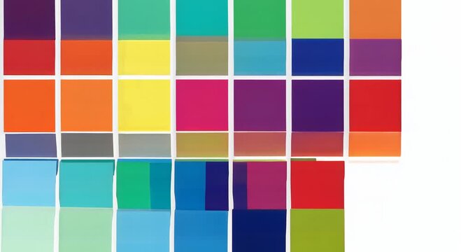 colorful swatch grid mosaic of vibrant square palettes