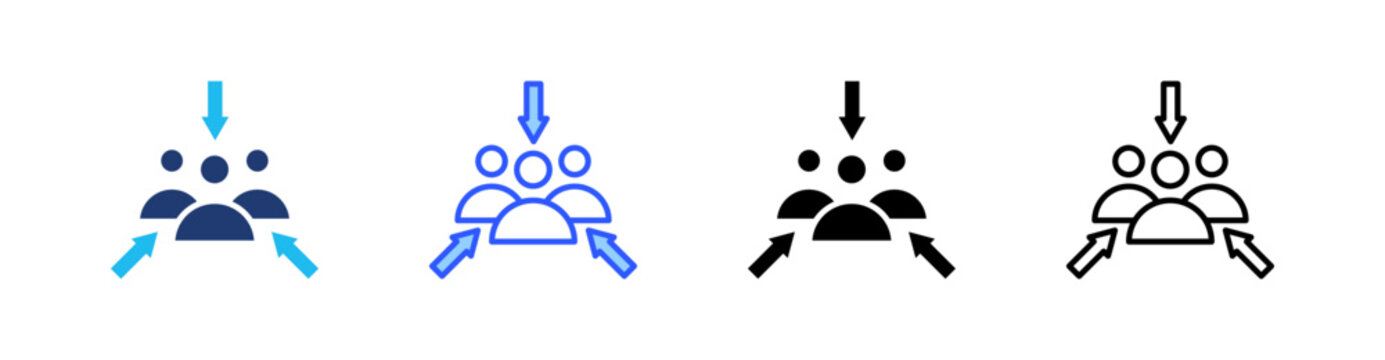 Assembly Point Multi Style Icon Set Vector 