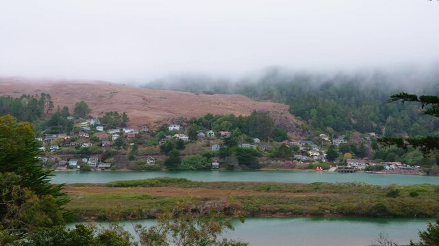 Time lapse Russian River estuary in Jenner, California