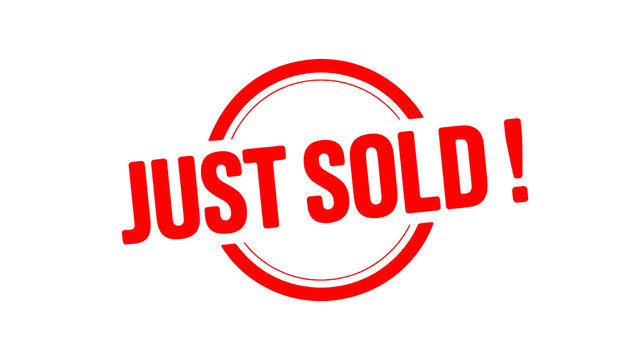 Bold red JUST SOLD stamp for business and marketing materials