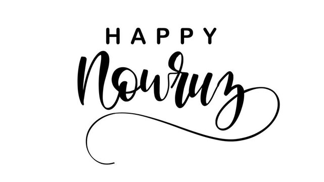 Happy nowruz text animation perfect for festive social media posts, greeting cards, cultural presentations.