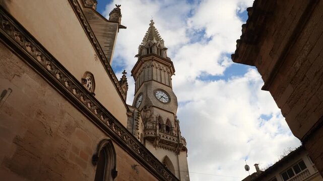Bell tower of the Mare de D&eacute;u dels Dolors Parish in Manacor, Mallorca, Spain