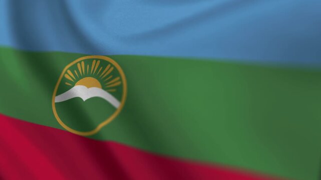 Karachay Cherkessia Flag with Motion Graphics Animation