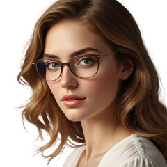 Fototapeta premium Woman wearing glasses with flowing hair