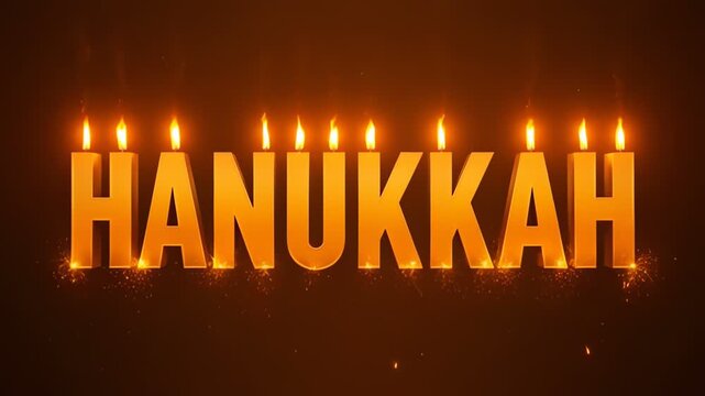 Golden Hanukkah Text with Sparkles - Festive Holiday Celebration Background