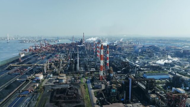 Aerial view of industrial area