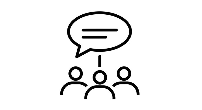 Group of People Talking Icon Vector Illustration, Communication and Discussion Symbol, Social Interaction Concept Graphic