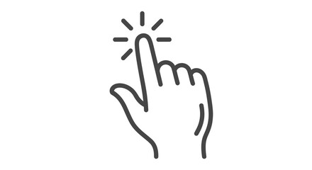 Obraz premium Hand Cursor Clicking Icon Vector Illustration, Digital Interaction and User Interface Element, Graphic Design for Web and App Navigation