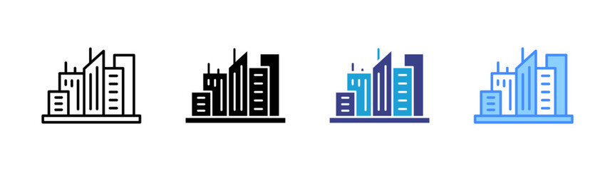 Fototapeta premium Office icon set multiple style collection